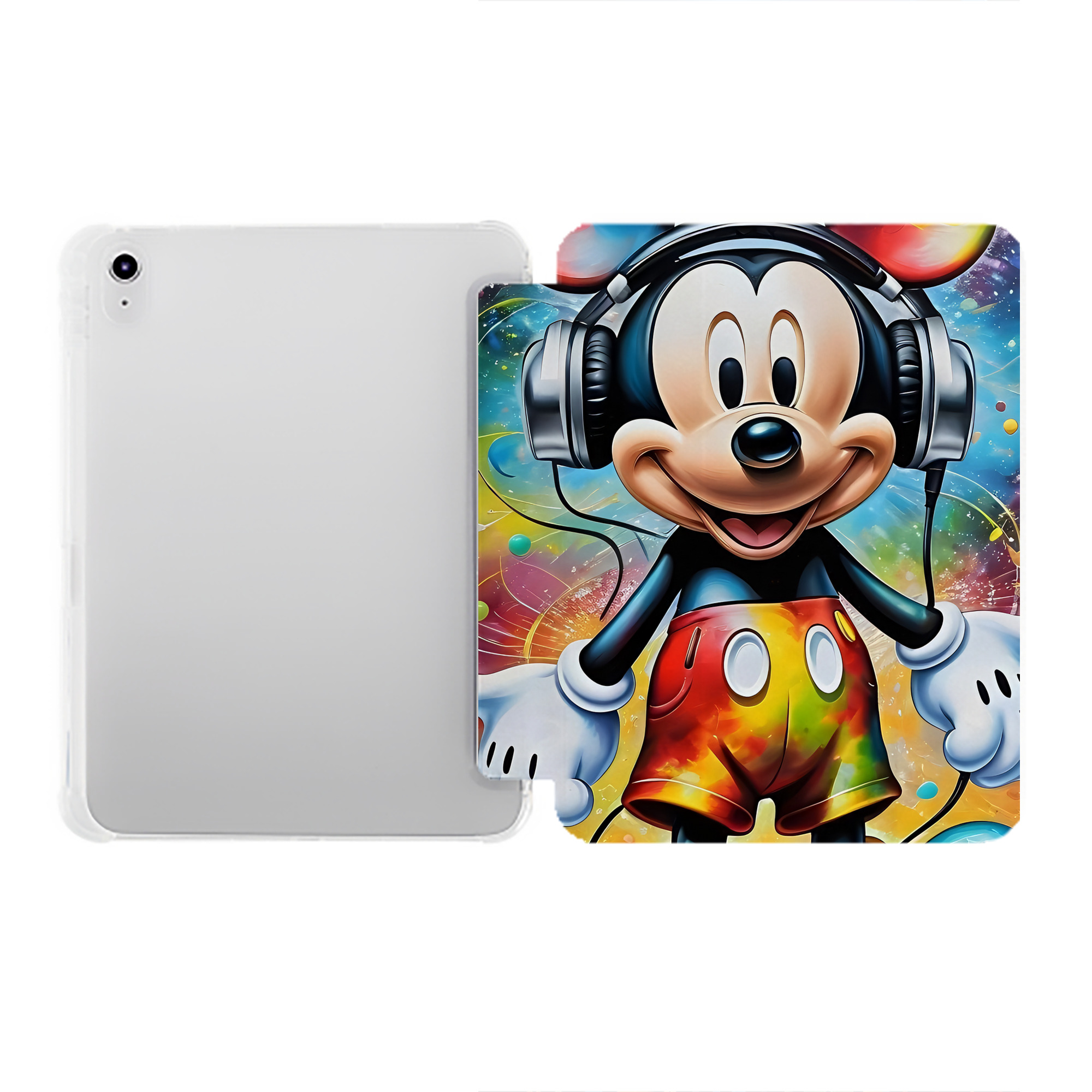 （画像用） ミッキーマウス Mickey Mouse IPad ケース ペン収納付き 三つ折りスタンド PUレザー×シリコン 対応機種9.5/10.5/10.9インチ